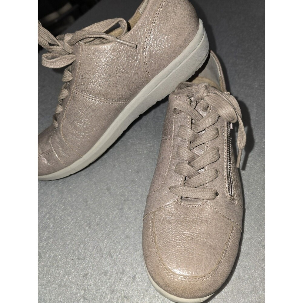 Vionic Abigail Women’s 7 Metallic Blush Leather Lace Up Side Zip Sneakers